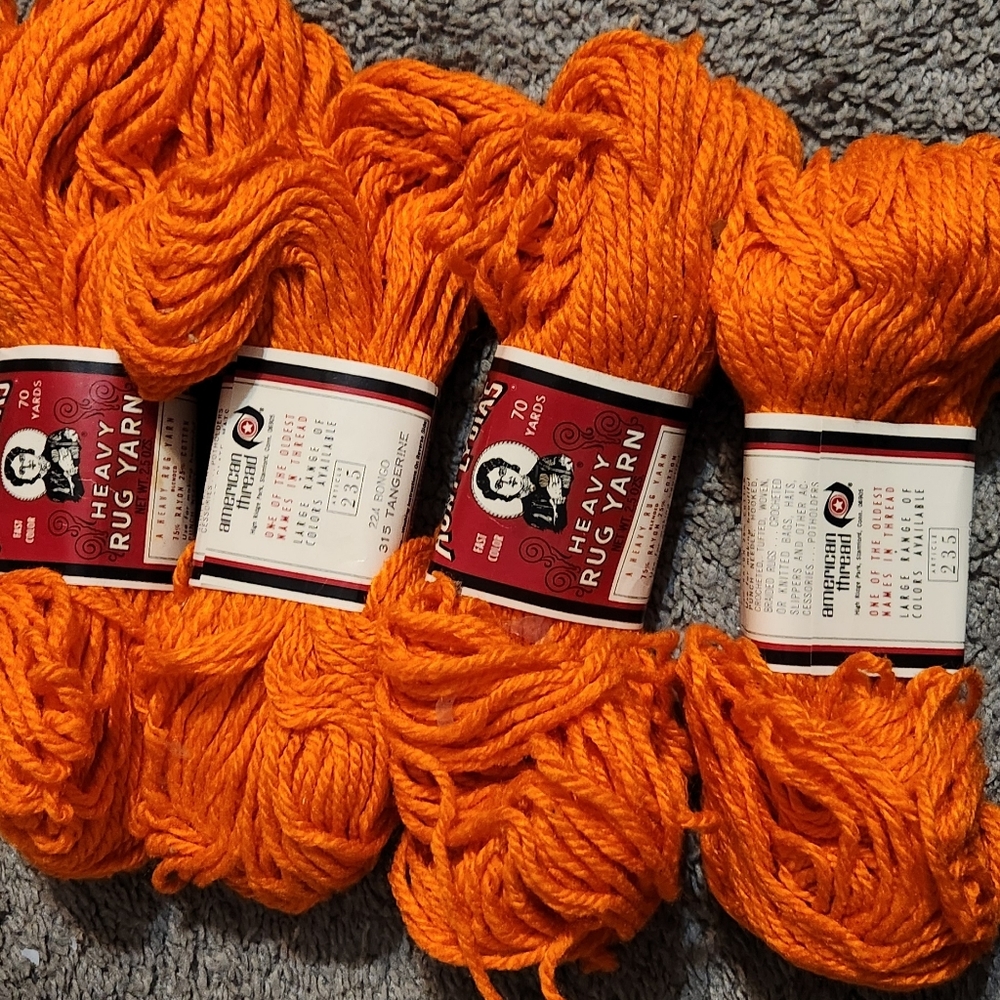 American Thread Aunt Lydia's Heavy Rug Yarn Vintage Lot Of 4